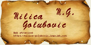 Milica Golubović vizit kartica